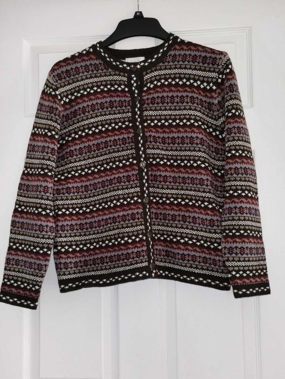 Vintage Christopher Banks Fair Isle Button-Front Cardigan - Multicolor